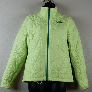 The North Face | Women Chartreuse  Zip Front Quilted Jacket Sz S